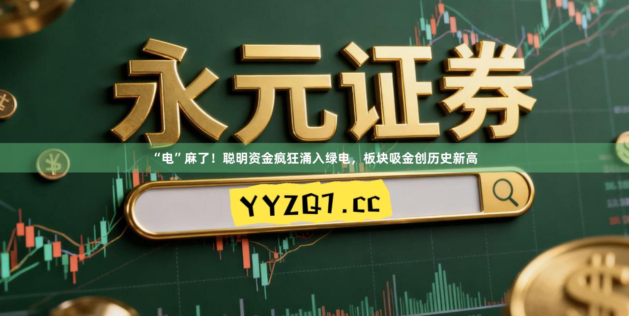 “电”麻了！聪明资金疯狂涌入绿电，板块吸金创历史新高