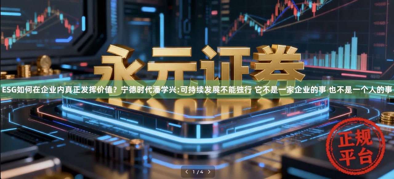 ESG如何在企业内真正发挥价值？宁德时代潘学兴:可持续发展不能独行 它不是一家企业的事 也不是一个人的事
